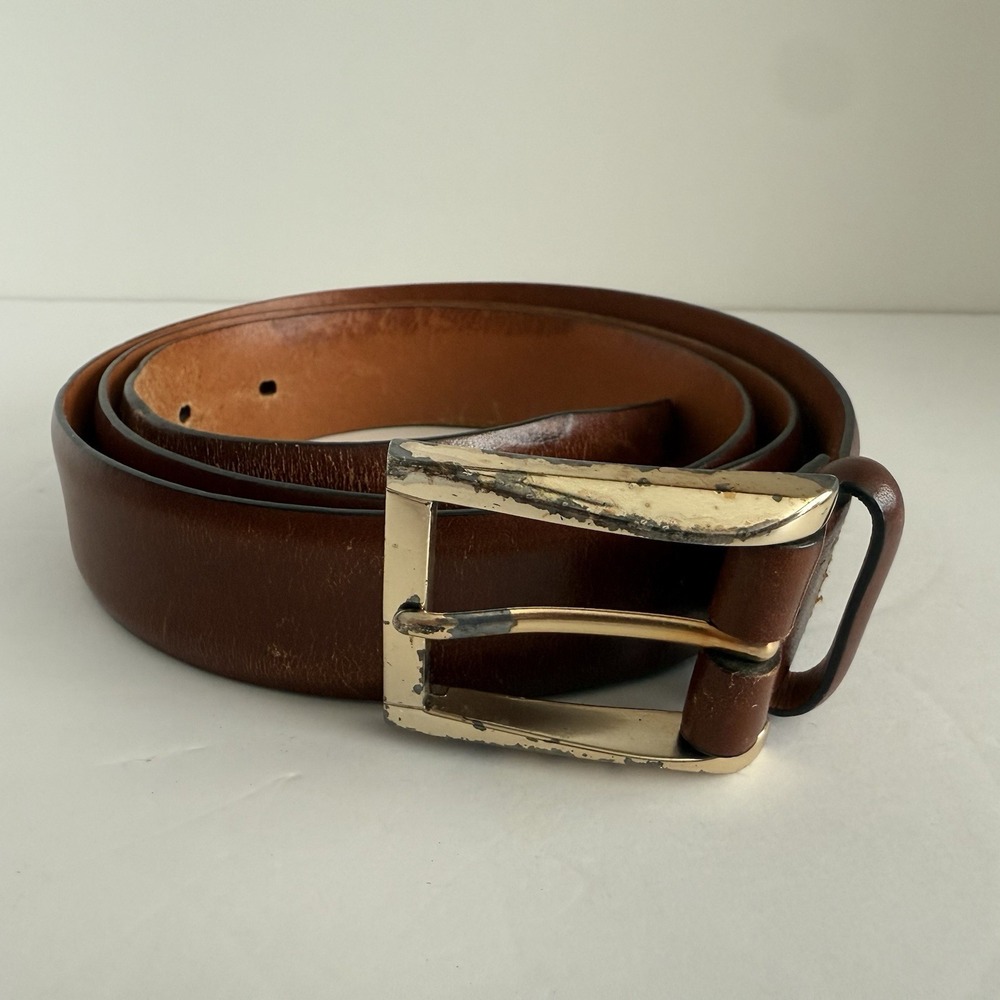 Trafalgar Brown Hand Polished Cortina Leather Dress‎ Belt Men's Size 42 105